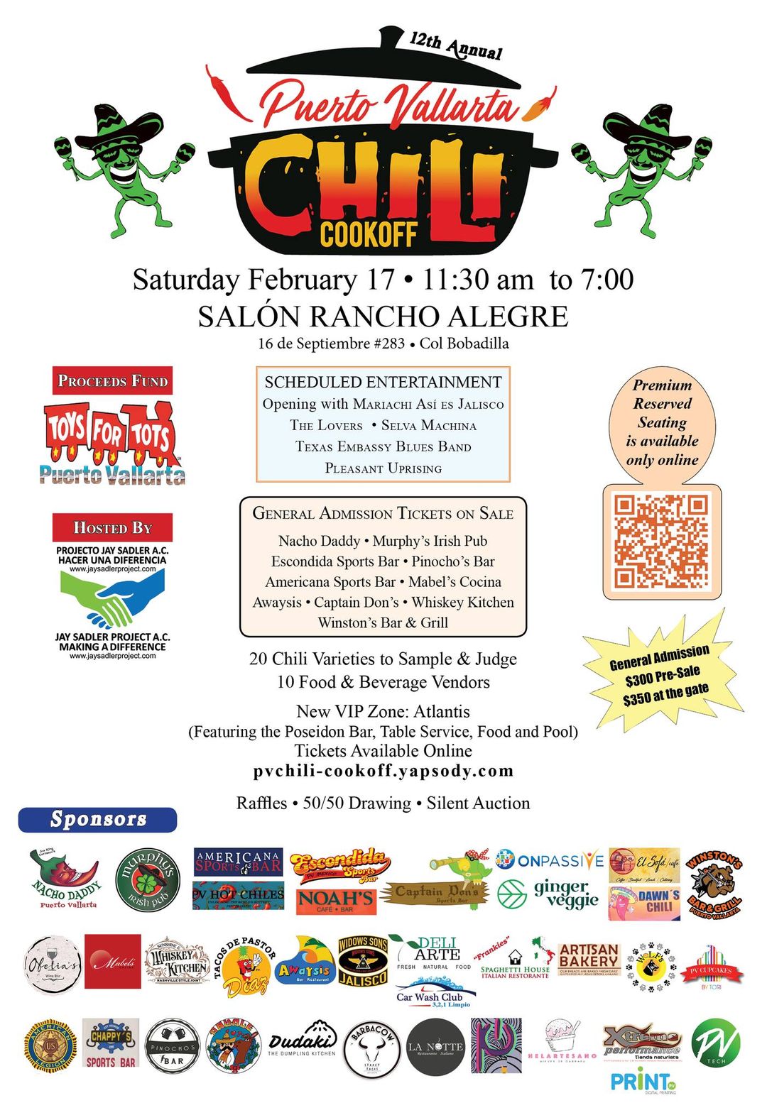 12° concurso anual de cocina de chile en Puerto Vallarta Sábado 17 de febrero
